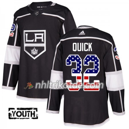 Los Angeles Kings Trikot Jonathan Quick 32 Adidas 2017-2018 Schwarz USA Flag Fashion Authentic - Kinder